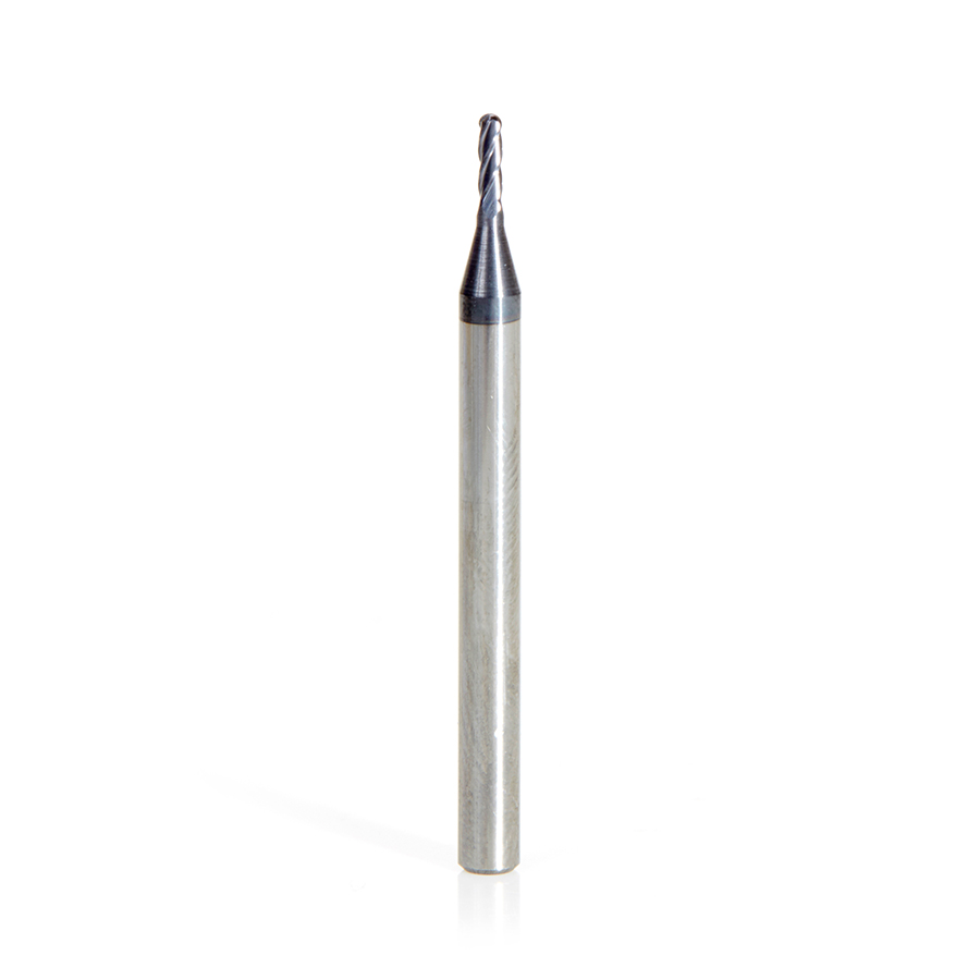 Amana 51758 AlTiN Coated CNC Steel, Stainless Steel & Composite Ball End Mini Mill 0.050 Dia x 0.174 x 1/8 Shank