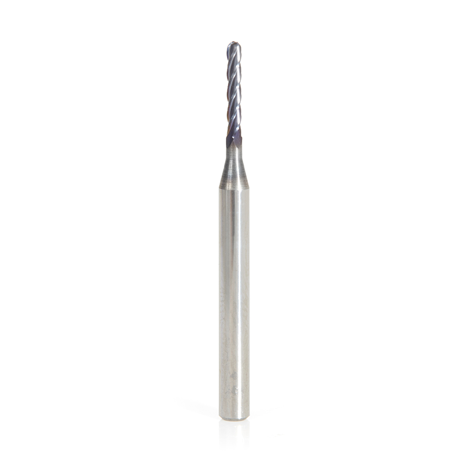 Amana 51760 AlTiN Coated CNC Steel, Stainless Steel & Composite Ball End Mini Mill 0.060 Dia x 0.360 x 1/8 Shank