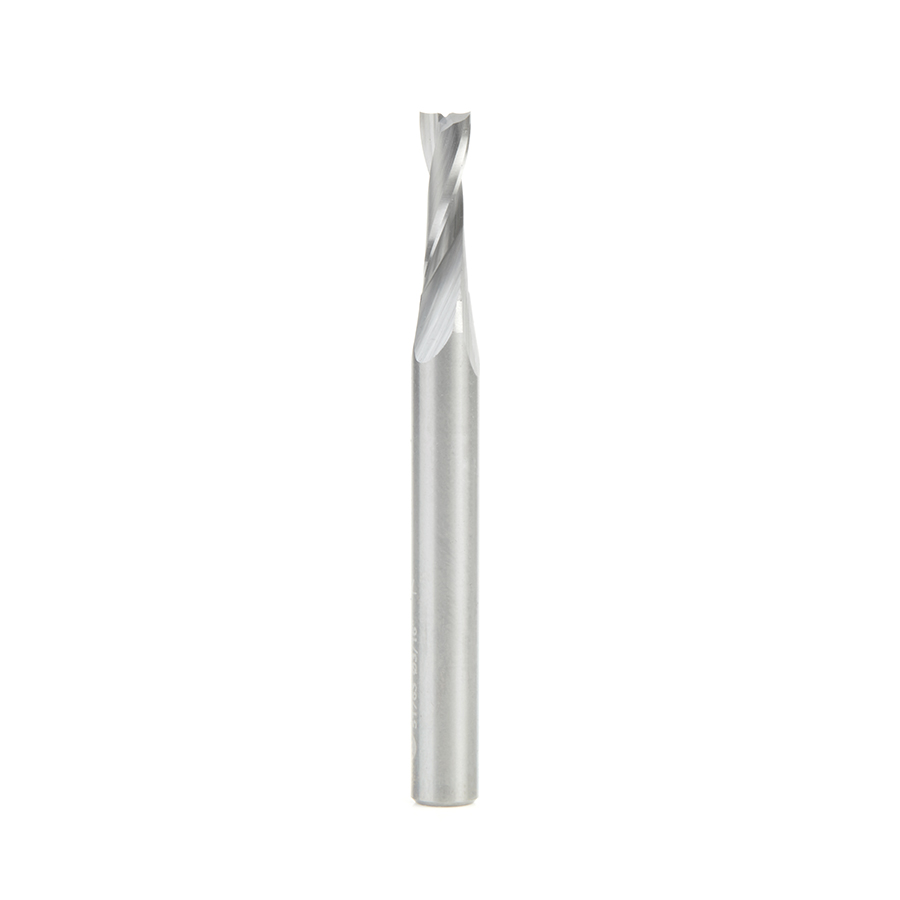 Amana 51763 Solid Carbide CNC Spiral Double 'O' Flute, Plastic Cutting 3/16 Dia x 5/8 x 1/4 Shank x 2-1/2 Inch Long Up-Cut Router Bit
