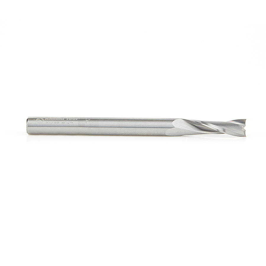 Amana 51765 Solid Carbide CNC Spiral Double 'O' Flute, Plastic Cutting 1/4 Dia x 7/8 x 1/4 Shank x 3 Inch Long Up-Cut Router Bit
