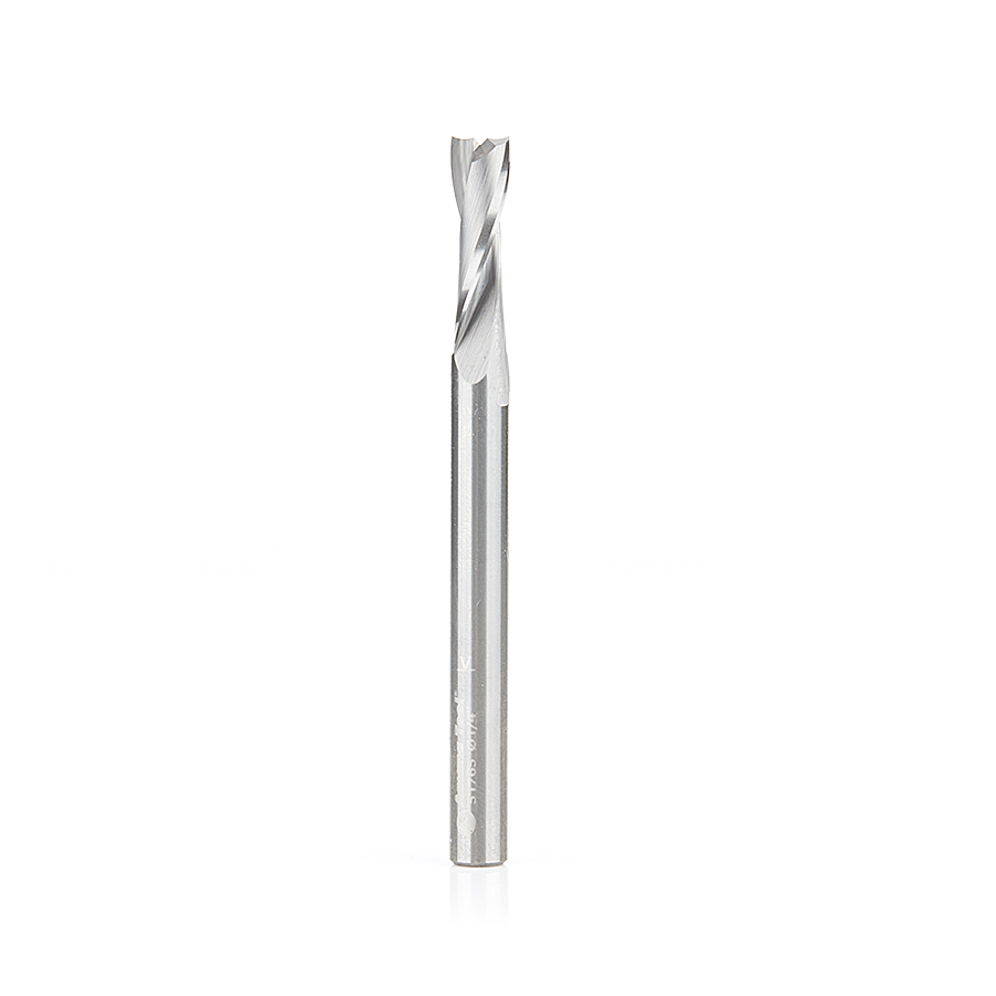 Amana 51765 Solid Carbide CNC Spiral Double 'O' Flute, Plastic Cutting 1/4 Dia x 7/8 x 1/4 Shank x 3 Inch Long Up-Cut Router Bit
