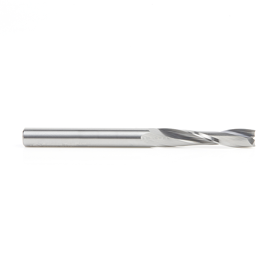 Amana 51767 Solid Carbide CNC Spiral Double 'O' Flute, Plastic Cutting 1/4 Dia x 1-1/4 x 1/4 Shank x 3 Inch Long Up-Cut Router Bit