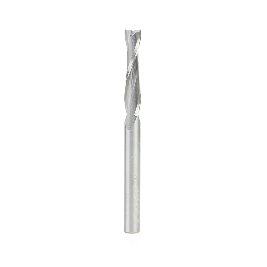 Amana 51767 Solid Carbide CNC Spiral Double 'O' Flute, Plastic Cutting 1/4 Dia x 1-1/4 x 1/4 Shank x 3 Inch Long Up-Cut Router Bit