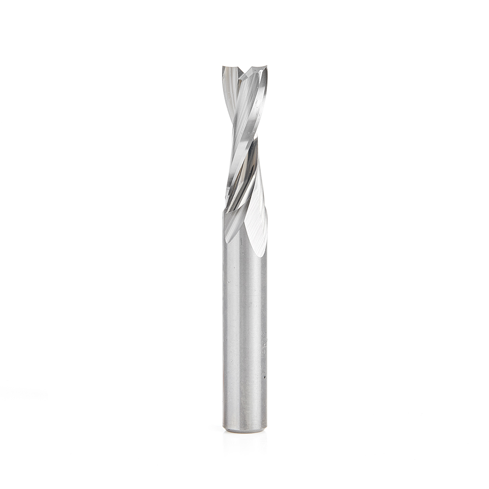 Amana 51768 Solid Carbide CNC Spiral Double 'O' Flute, Plastic Cutting 1/4 Dia x 3/4 x 1/4 Shank x 2 Inch Long Up-Cut Router Bit