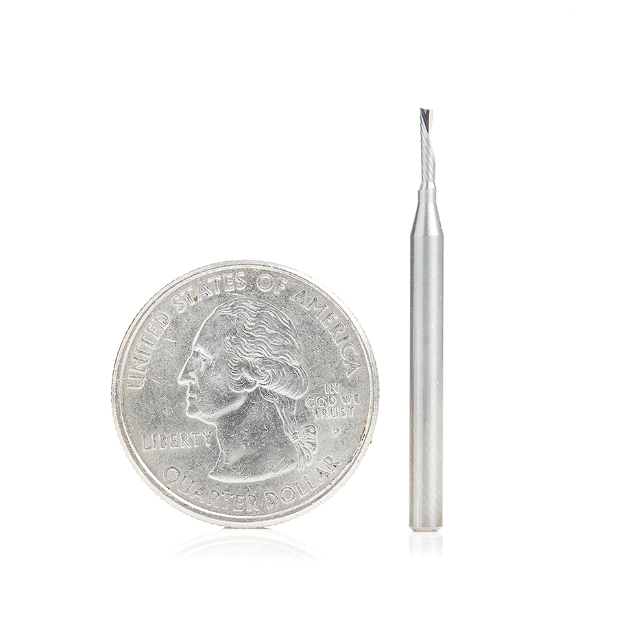 Amana 51770 Solid Carbide CNC Spiral 'O' Flute, Aluminum Cutting 1/16 Dia x 1/4 x 1/8 Shank Down-Cut