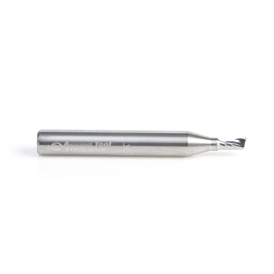 Amana 51772 Solid Carbide CNC Spiral 'O' Flute, Aluminum Cutting 1/8 Dia x 1/4 x 1/4 Shank Down-Cut