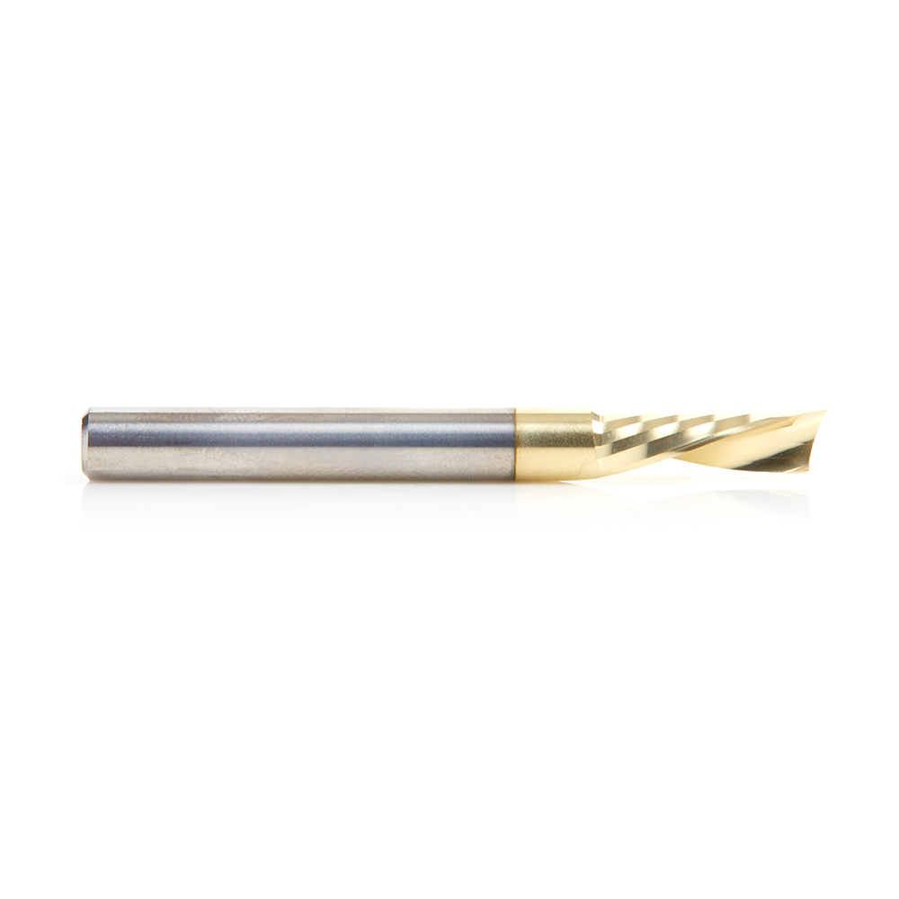 Amana 51775-Z Solid Carbide CNC Spiral 'O' Flute, Aluminum Cutting 1/4 Dia x 7/8 x 1/4 Shank Down-Cut ZrN Coated Router Bit