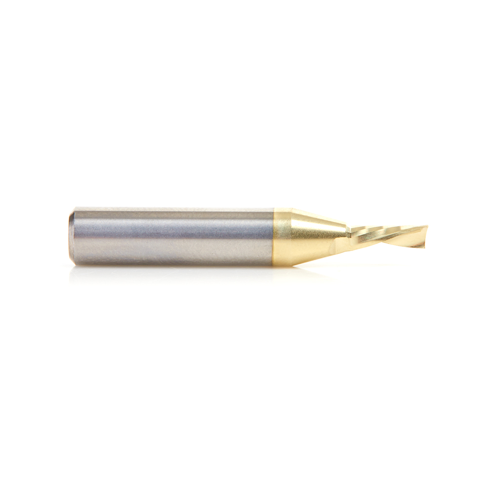 Amana 51777-Z Solid Carbide CNC Spiral 'O' Flute, Aluminum Cutting 1/8 Dia x 5/16 x 1/4 Shank Down-Cut ZrN Coated Router Bit