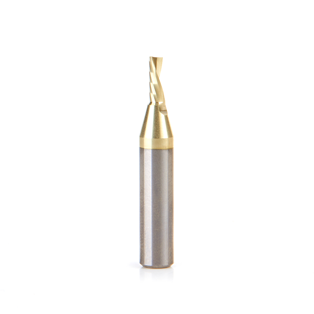 Amana 51777-Z Solid Carbide CNC Spiral 'O' Flute, Aluminum Cutting 1/8 Dia x 5/16 x 1/4 Shank Down-Cut ZrN Coated Router Bit