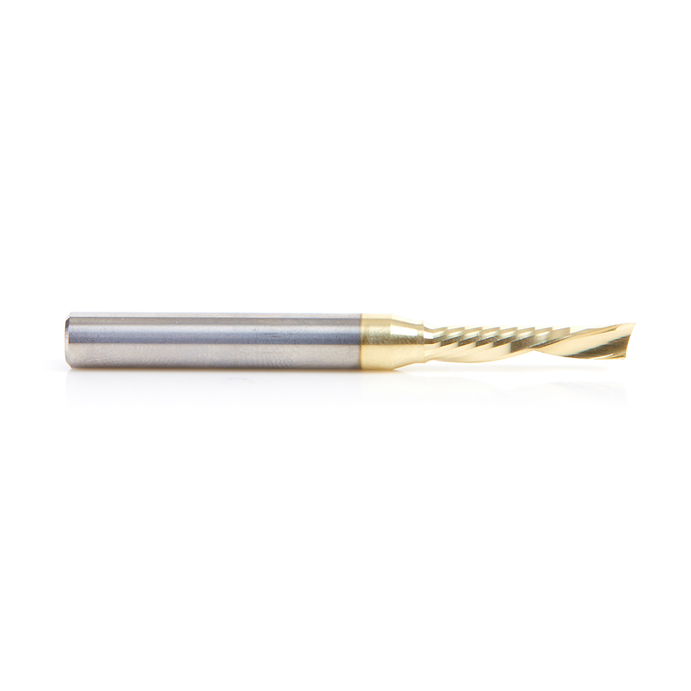 Amana 51779-Z Solid Carbide CNC Spiral 'O' Flute, Aluminum Cutting 3/16 Dia x 7/8 x 1/4 Shank Down-Cut ZrN Coated Router Bit