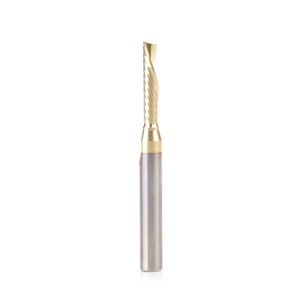 Amana 51779-Z Solid Carbide CNC Spiral 'O' Flute, Aluminum Cutting 3/16 Dia x 7/8 x 1/4 Shank Down-Cut ZrN Coated Router Bit