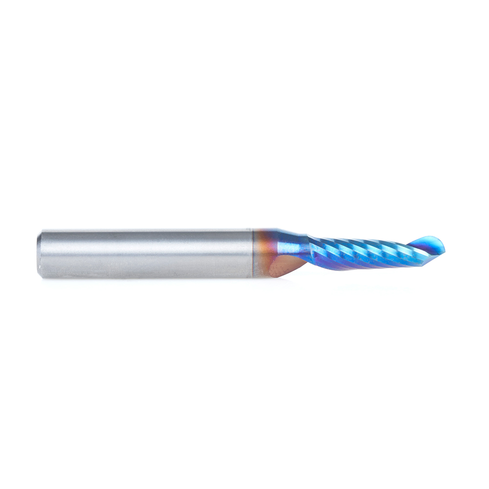 Amana 51817-K Solid Carbide CNC Spektra, Extreme Tool Life Coated Spiral €˜O€™ Flute Ball Nose, Plastic Cutting 3/32 Radius x 3/16 Dia x 5/8 x 1/4 Shank x 2 Inch Long Up-Cut Router Bit