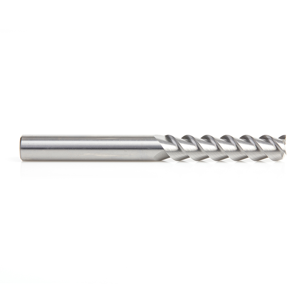 Amana 51820 CNC Solid Carbide 3 Flute Aluminum and Acrylic Cutting 55º Helix End Mill 10mm Dia x 45mm x 10mm Shank