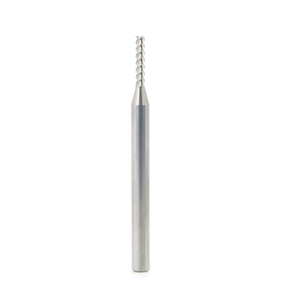 Amana 51821 CNC Solid Carbide 3 Flute Aluminum and Acrylic Cutting 55º Helix End Mill 3mm Dia x 15mm x 6mm Shank