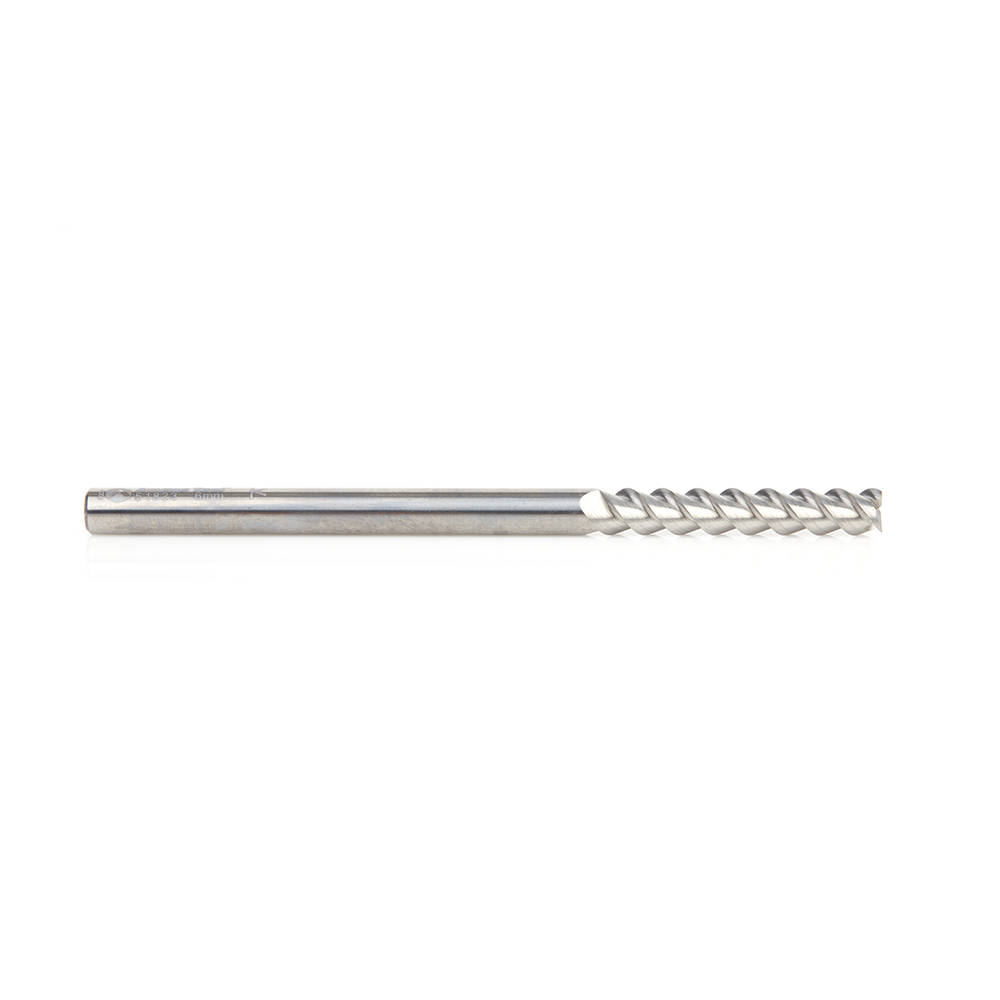 Amana 51823 CNC Solid Carbide 3 Flute Aluminum and Acrylic Cutting 55º Helix End Mill 6mm Dia x 35mm x 6mm Shank