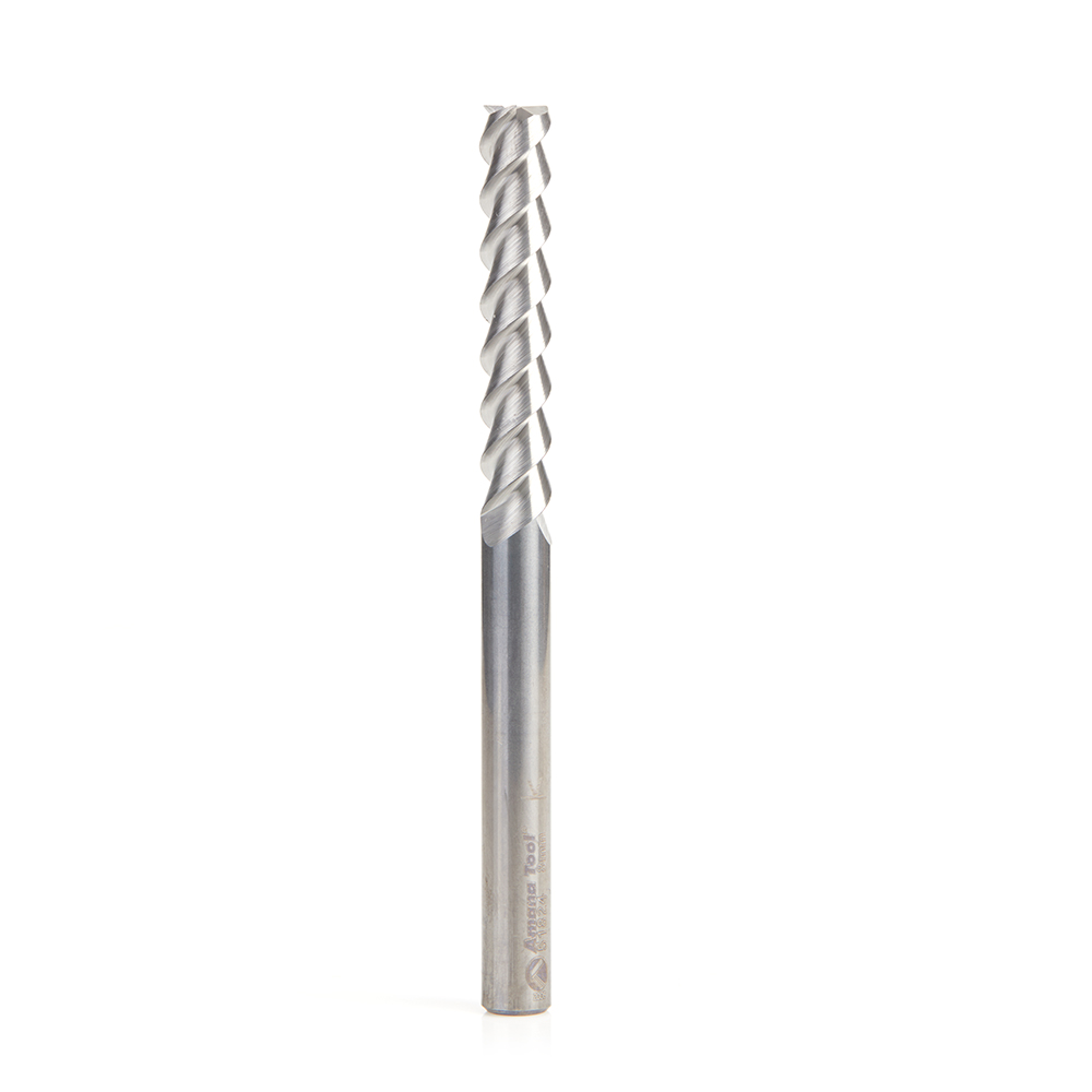 Amana 51824 CNC Solid Carbide 3 Flute Aluminum and Acrylic Cutting 55º Helix End Mill 8mm Dia x 45mm x 8mm Shank
