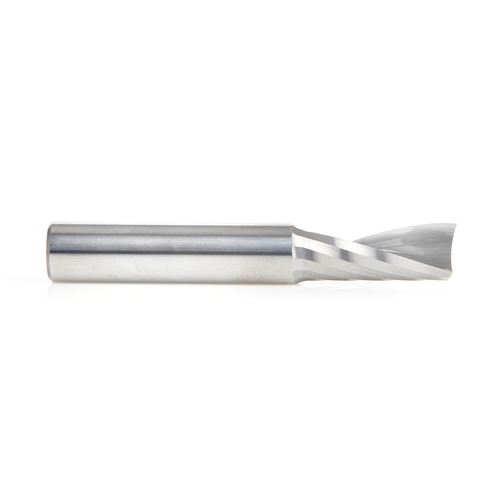 Amana 51844 Solid Carbide CNC Spiral 'O' Single Flute, Aluminum Cutting 3/8 Dia x 7/8 x 3/8 Shank x 2-1/2 Inch Long Up-Cut Router Bit