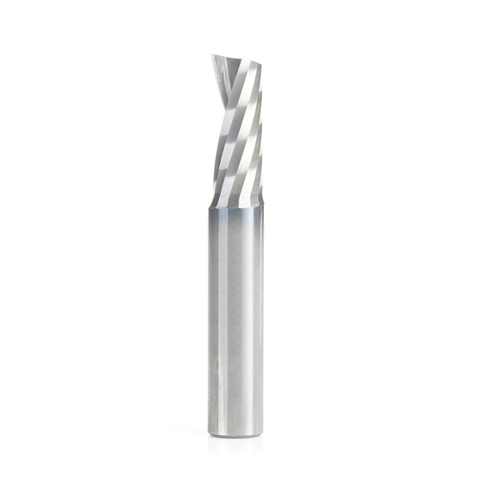 Amana 51844 Solid Carbide CNC Spiral 'O' Single Flute, Aluminum Cutting 3/8 Dia x 7/8 x 3/8 Shank x 2-1/2 Inch Long Up-Cut Router Bit