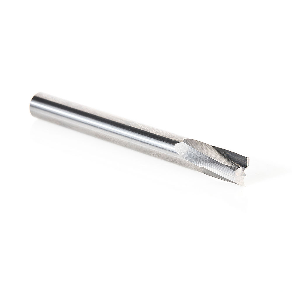 Amana 51892 Solid Carbide Slow Spiral O Flute Acrylic Cutting 1/4 Dia x 3/8 x 1/4 Inch Shank Up-Cut Router Bit