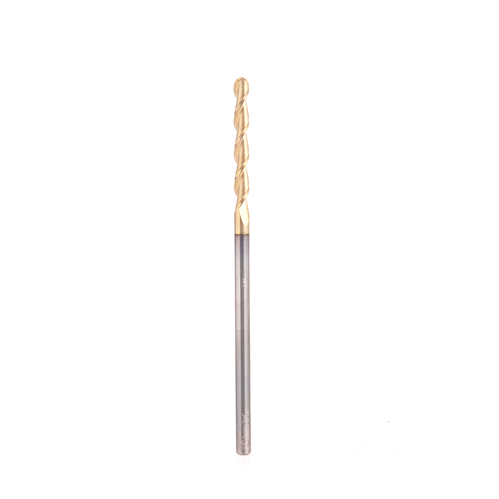 Amana 51902-Z Solid Carbide CNC Spiral 'O' Flute Ball Nose Up-Cut, Aluminum Cutting 1/16 R x 1/8 Dia x 1 x 1/8 Shank ZrN Coated Router Bit