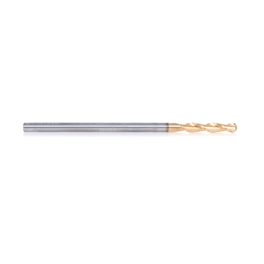 Amana 51904-Z Solid Carbide CNC Spiral 'O' Flute Ball Nose Up-Cut, Aluminum Cutting 3/32 R x 3/16 Dia x 1 x 3/16 Shank ZrN Coated Router Bit