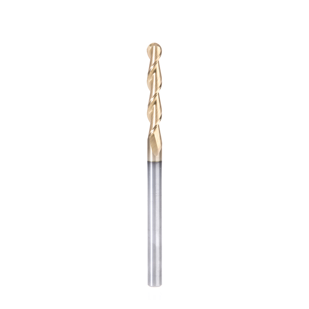 Amana 51906-Z Solid Carbide CNC Spiral 'O' Flute Ball Nose Up-Cut, Aluminum Cutting 1/8 R x 1/4 Dia x 1-1/2 x 1/4 Shank ZrN Coated Router Bit