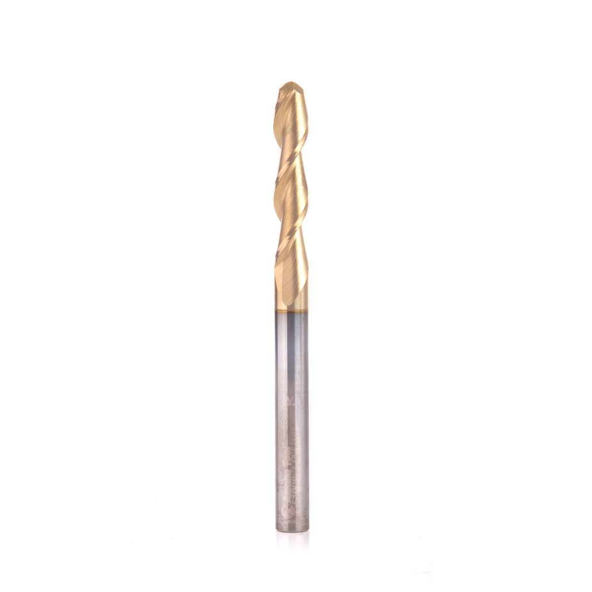 Amana 51908-Z Solid Carbide CNC Spiral 'O' Flute Ball Nose Up-Cut, Aluminum Cutting 5/32 R x 5/16 Dia x 1-5/8 x 5/16 Shank ZrN Coated Router Bit