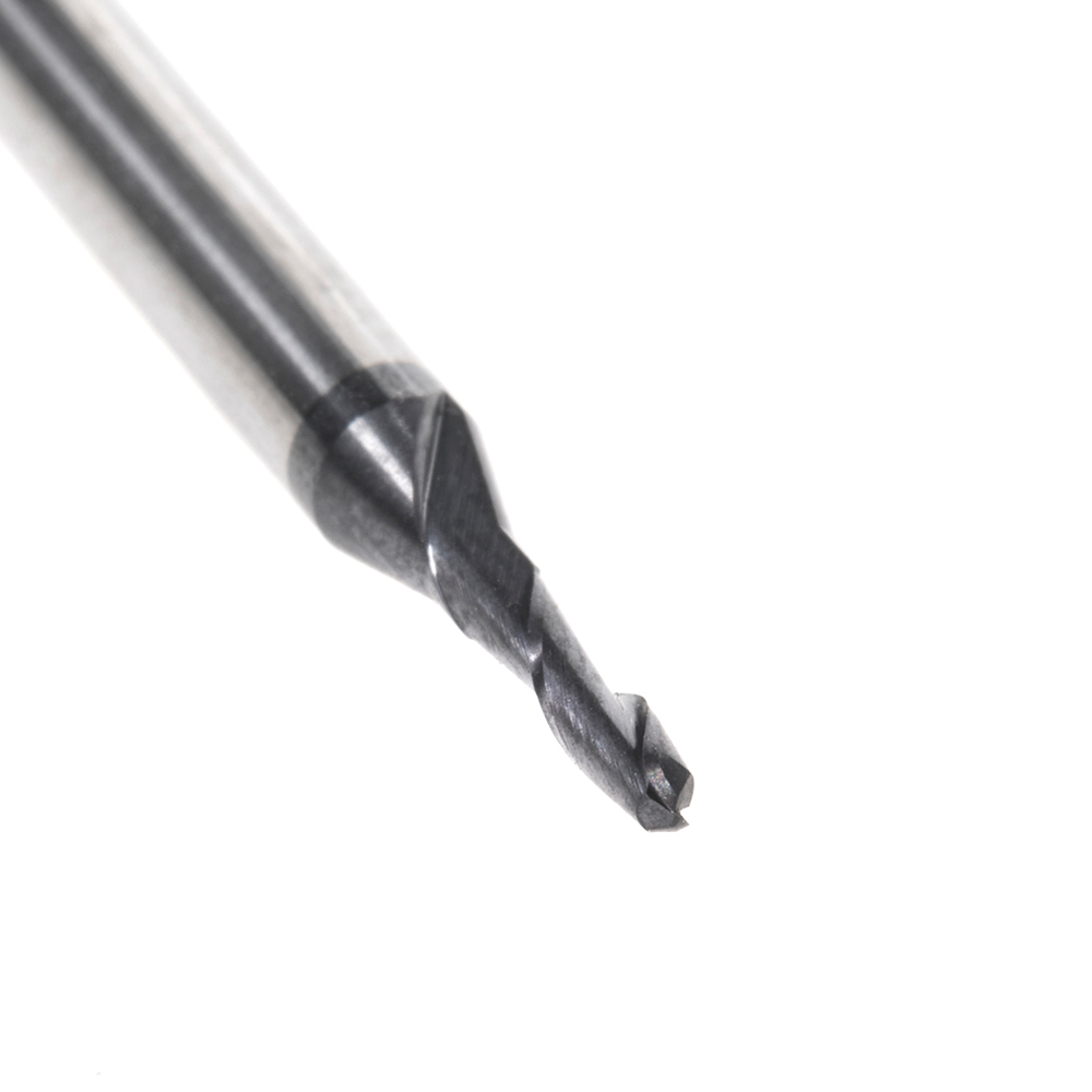 Amana 51910 High Performance Solid Carbide CNC Steel, Stainless Steel & Composite Cutting Variable Helix Spiral Ball Nose with AlTiN Coating 2-Flute x 1/32 Radius x 1/16 Dia x 3/16 x 1/8 Shank x 1-1/2 Inch Long Up-Cut Router Bit/End Mill