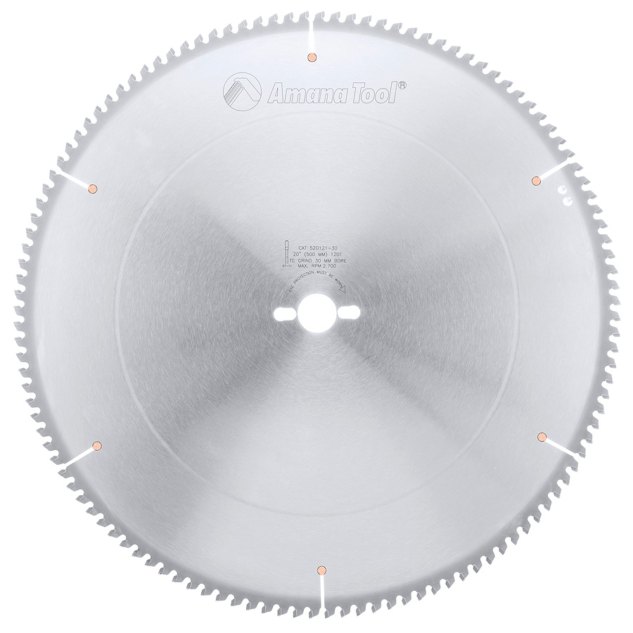 Amana 520121-30 Carbide Tipped Aluminum and Non-Ferrous Metals 20 Inch Dia x 120T TCG, -6 Deg, 30mm Bore