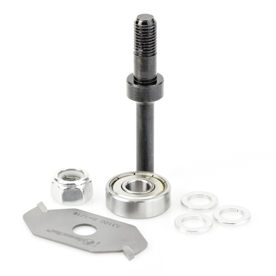 Amana 53300 Slotting Cutter Assembly 2 Wing x 1-7/8 Dia x 1/16 x 1/4 Inch Shank