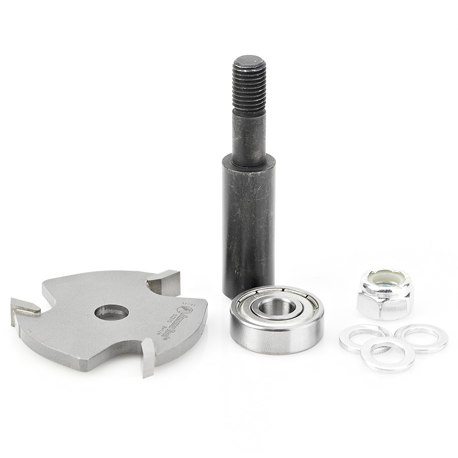 Amana 53410-1 Slotting Cutter Assembly 3 Wing x 1-7/8 Dia x 1/4 x 1/2 Inch Shank