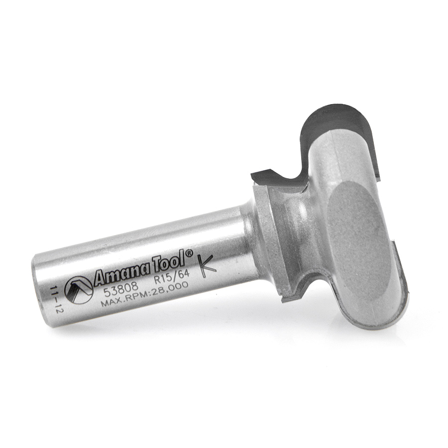 Amana 53808 Carbide Tipped Finger Grip 5/64 x 15/64 Radius x 1-1/2 Dia x 13/16 x 1/2 Inch Shank