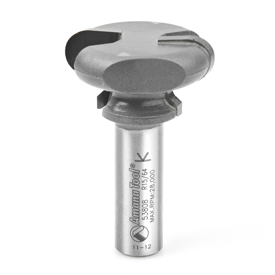 Amana 53808 Carbide Tipped Finger Grip 5/64 x 15/64 Radius x 1-1/2 Dia x 13/16 x 1/2 Inch Shank