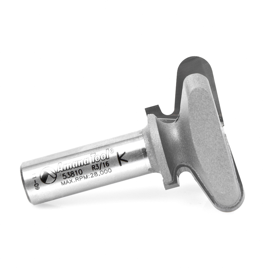 Amana 53810 Carbide Tipped Finger Grip 3/32 x 3/16 Radius x 1-3/4 Dia x 13/16 x 1/2 Inch Shank