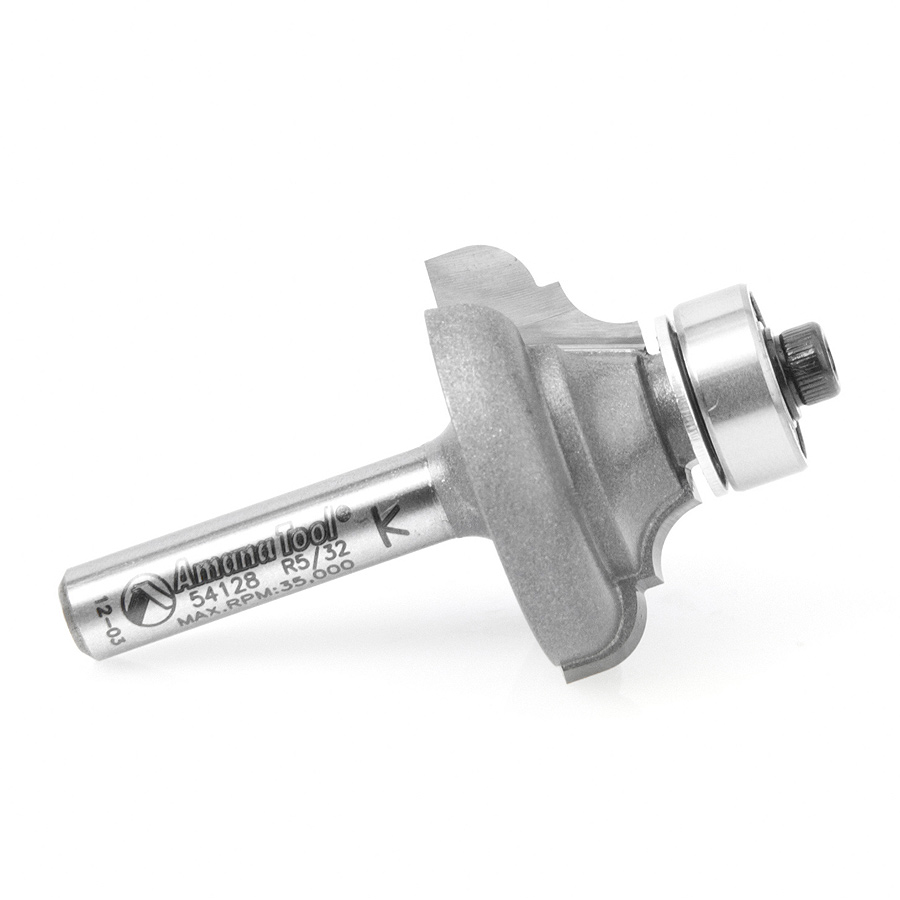 Amana 54128 Carbide Tipped Classical Cove & Bead 5/32 x 5/32 Radius x 1-1/8 Dia x 1/2 x 1/4 Inch Shank