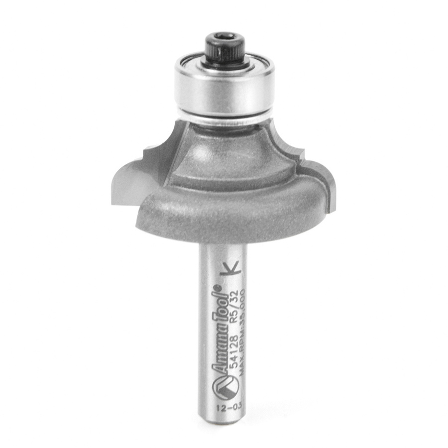 Amana 54128 Carbide Tipped Classical Cove & Bead 5/32 x 5/32 Radius x 1-1/8 Dia x 1/2 x 1/4 Inch Shank