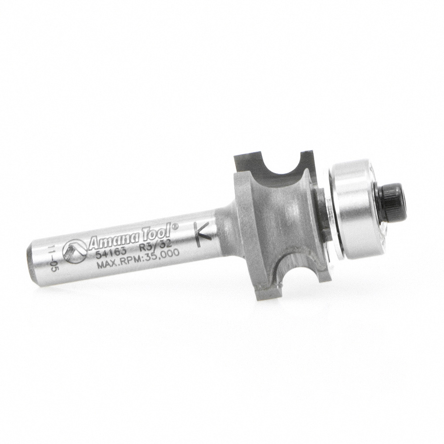 Amana 54163 Carbide Tipped Corner Round 3/32 Radius x49/64 Dia x 25/64 x 1/4 Inch Shank