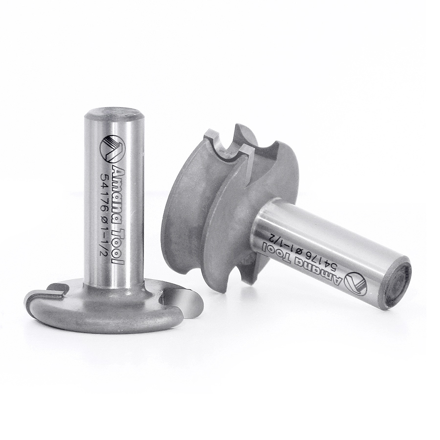 Amana 54176 Carbide Tipped Flute & Bead 1/8 Radius x 1-1/2 Dia x 1/2 x 1/2 Inch Shank Set