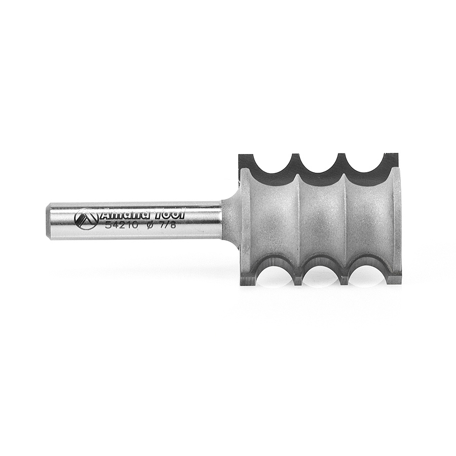 Amana 54210 Carbide Tipped Triple Bead 1/8 Radius x 7/8 Dia x 1 Inch x 1/4 Shank