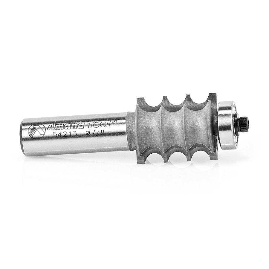 Amana 54213 Carbide Tipped Triple Bead 1/8 Radius x 7/8 Dia x 1 Inch x 1/2 Shank