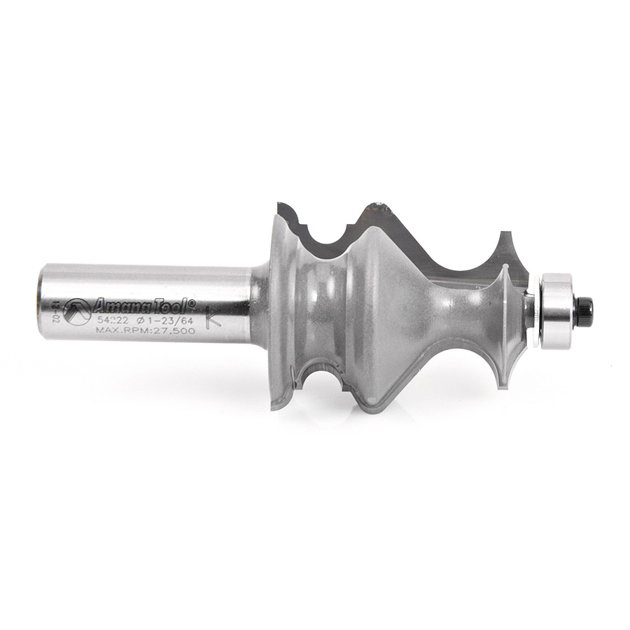 Amana 54222 Carbide Tipped Classical Architectural Molding 1/8 x 3/32 x 1/4 x 7/16 Radius x 1-3/8 Dia x 1-5/8 x 1/2 Inch Shank