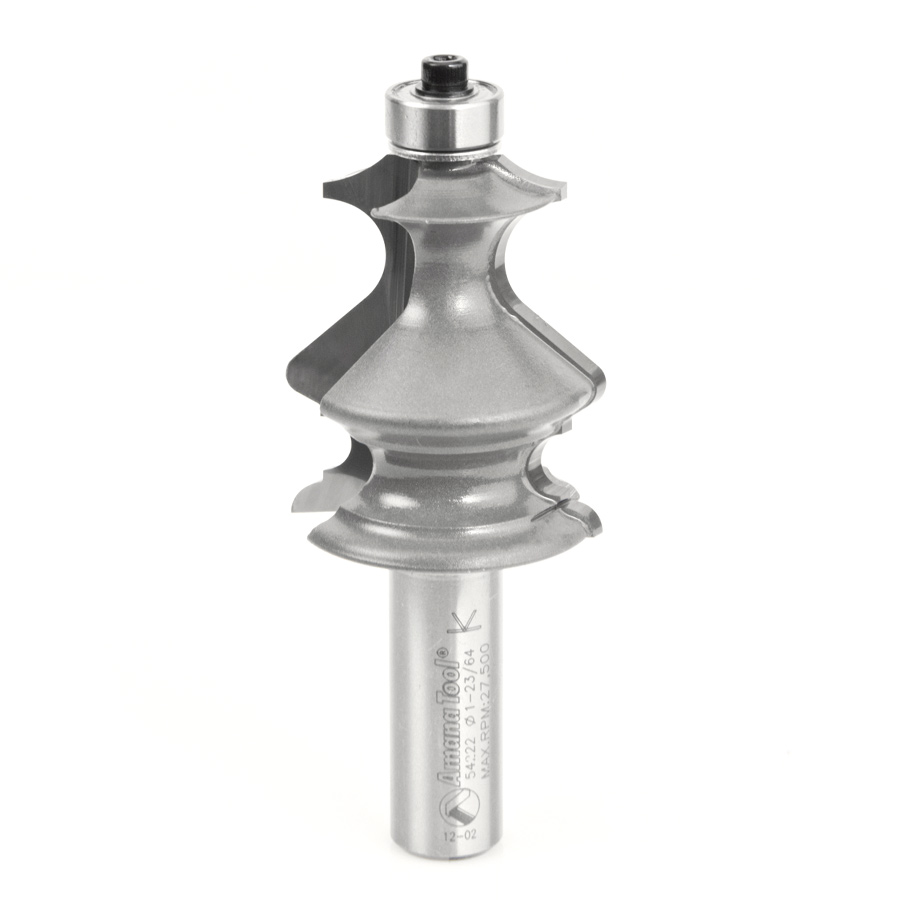 Amana 54222 Carbide Tipped Classical Architectural Molding 1/8 x 3/32 x 1/4 x 7/16 Radius x 1-3/8 Dia x 1-5/8 x 1/2 Inch Shank