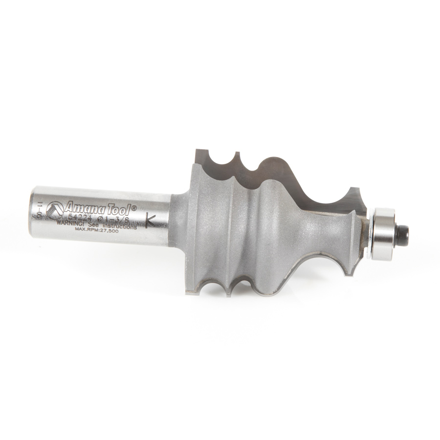 Amana 54224 Carbide Tipped Classical Architectural Molding 1/8 x 5/32 x 5/32 Radius x 1-3/8 Dia x 1-5/8 x 1/2 Inch Shank