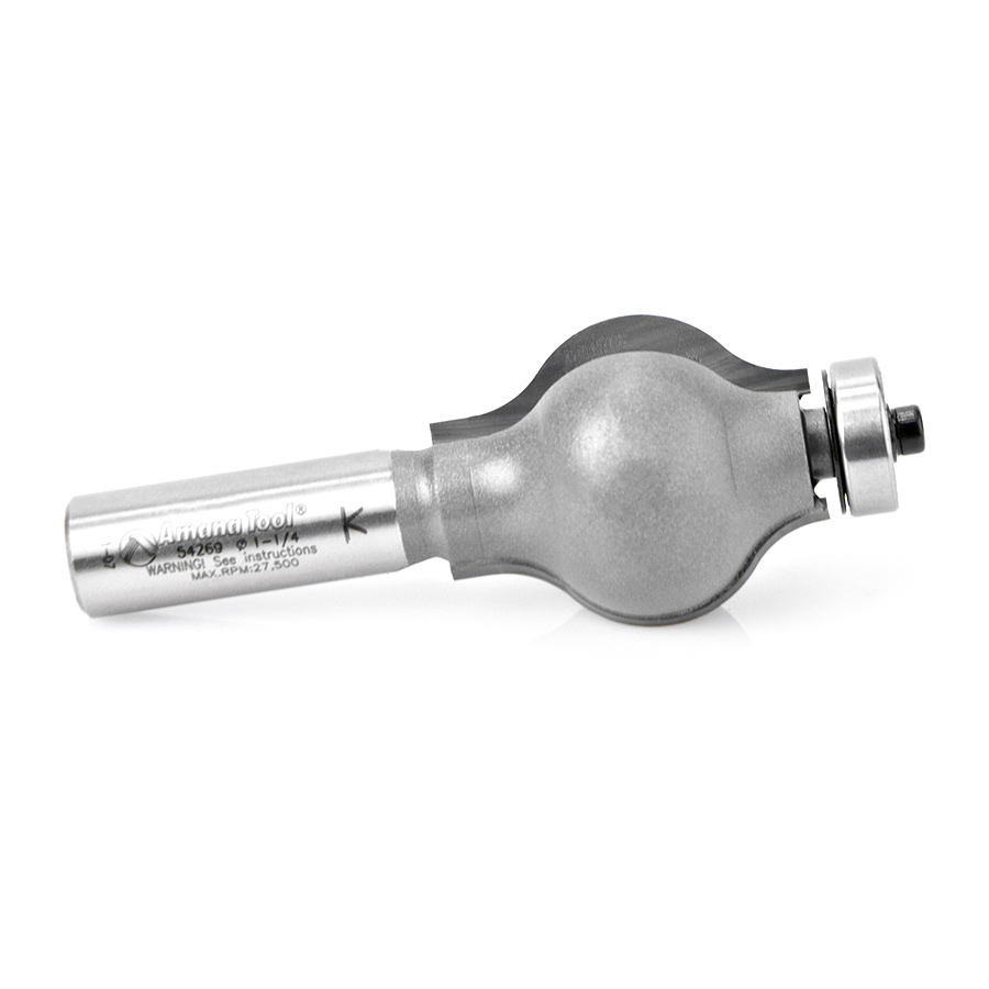 Amana 54269 Carbide Tipped Handrail 1/8 x 1/2 Radius x 1-1/4 Dia x 1-1/2 x 1/2 Inch Shank