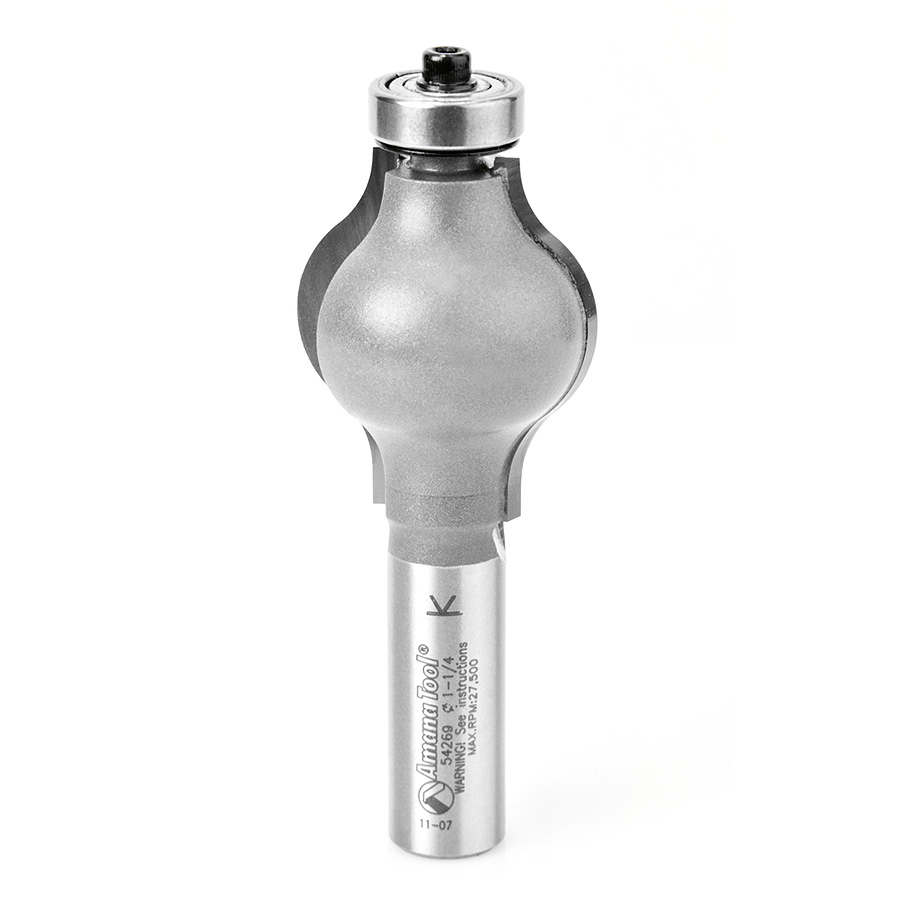Amana 54269 Carbide Tipped Handrail 1/8 x 1/2 Radius x 1-1/4 Dia x 1-1/2 x 1/2 Inch Shank