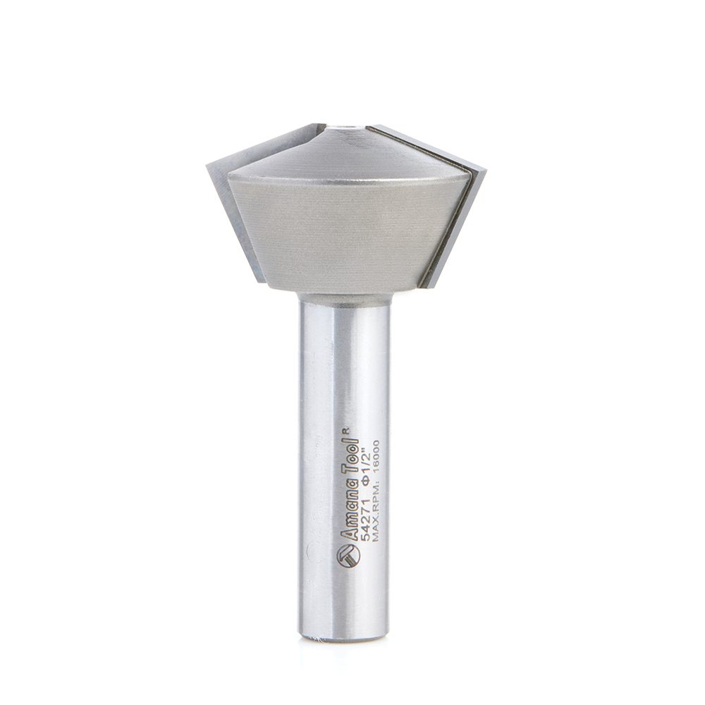 Amana 54271 Carbide Tipped Multi-Sided Glue Joint 60 / 30 Deg x 1-1/2 Dia x 7/8 x 1/2 Inch Shank