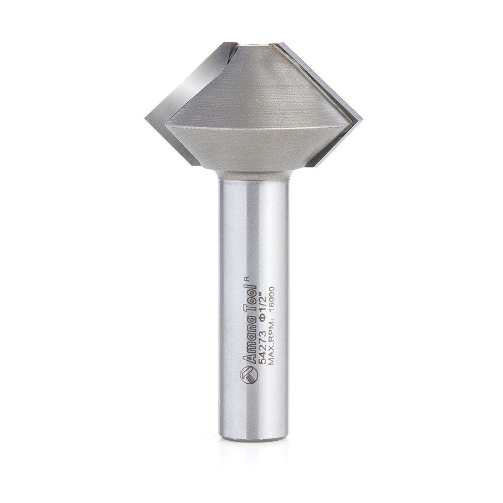 Amana 54273 Carbide Tipped Multi-Sided Glue Joint 45 / 45 Deg x 1-1/2 Dia x 7/8 x 1/2 Inch Shank