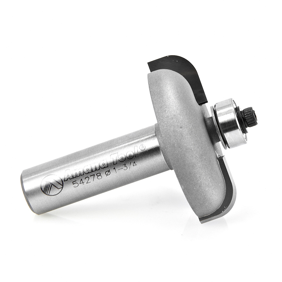 Amana 54278 Carbide Tipped Raised Panel Back Cutter 1/4 Radius x 1-3/4 Dia x 7/16 x 1/2 Inch Shank