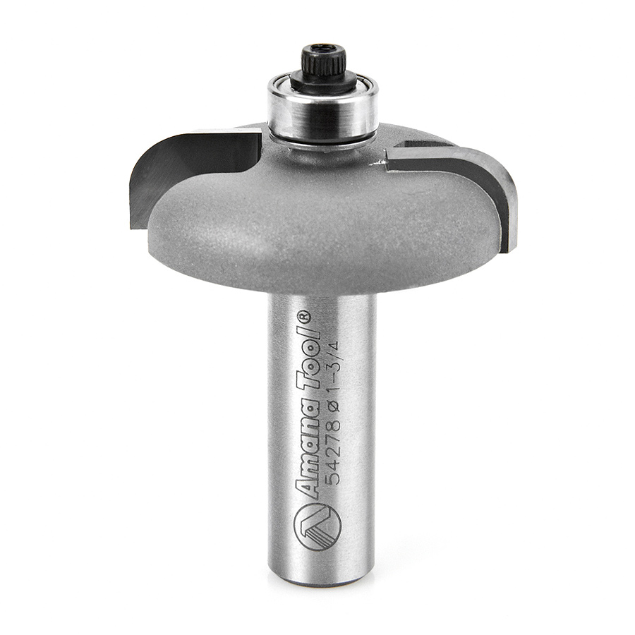 Amana 54278 Carbide Tipped Raised Panel Back Cutter 1/4 Radius x 1-3/4 Dia x 7/16 x 1/2 Inch Shank