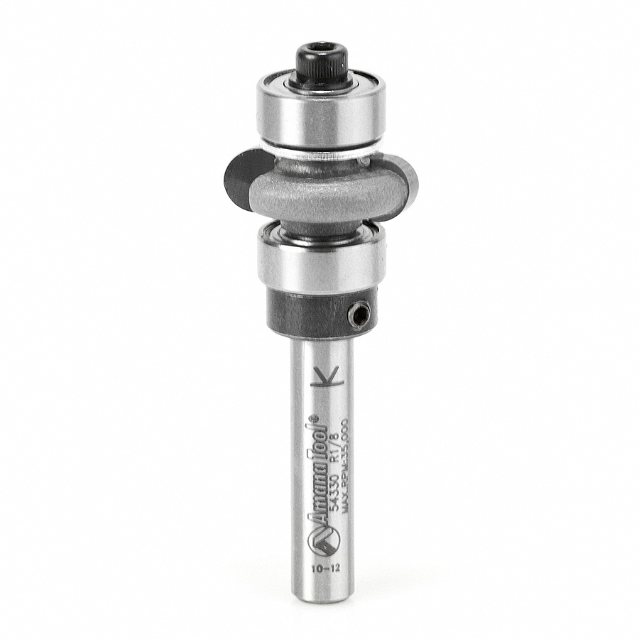 Amana 54330 Carbide Tipped Edge Fluting Assembly 1/8 Radius x 3/4 Dia x 1/4 x 1/4 Inch Shank